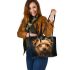 Capturing the Cuteness of Dogs 2 Leather Tote Bag