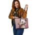 Capturing the Essence of Doggy Charm 2 Leather Tote Bag