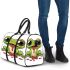Cartoon cute frog spitting out red liquid 3d travel bag