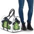 Cartoon green frog with black witch hat 3d travel bag