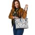 Charming Tranquility Gentle Floral Patterns Leather Tote Bag