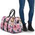 Colorful butterflies on a white 3d travel bag
