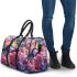Colorful butterfly perched blooming roses 3d travel bag