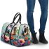 Colorful butterfly perched on vibrant flowers 3d travel bag