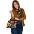 Colorful macaw in the style shoulder handbag