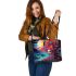 Colorful serenity under the stars leather tote bag