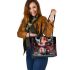 Colorful water creature leather tote bag