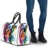 Colorful yorkshire terrier painted in watercolor 3d travel bag