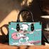 Cool rabbit surfing with electric guitar and headphones small handbag