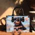 Curious dog and the hot air balloon adventure small handbag