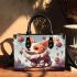 Curious pup and the colorful sky small handbag