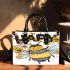 Cute bumblebee with flowers on its wings small handbag
