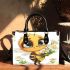 Cute cartoon bee holding flowers small handbag