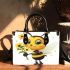 Cute cartoon bee holding flowers small handbag