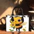 Cute cartoon bee holding flowers small handbag