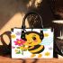 Cute cartoon bee holding flowers small handbag