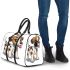 Cute cartoon brown and white puppy with black spots 3d travel bag