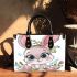 Cute cartoon bunny with big eyes and flowers small handbag
