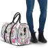 Cute cartoon bunny with big eyes and flowers 3d travel bag