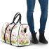 Cute cartoon bunny with big eyes sitting on the flowers 3d travel bag