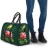 Cute cartoon frog jumping on top of a pink lotus flower 3d travel bag