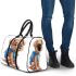 Cute cartoon puppy with a blue backpack 3d travel bag