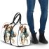 Cute cartoon puppy with a blue backpack 3d travel bag