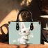 Cute cartoon rabbit holding daisies small handbag