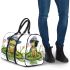 Cute cartoon turtle sitting on a lily pad 3d travel bag