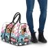 Cute cartoon yorkshire terrier with pink flowers in her hair 3d travel bag