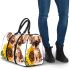 Cute chihuahua puppy with big eyes sitting next to a sunflower 3d travel bag