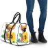 Cute chihuahua puppy with big eyes sitting next to a sunflower 3d travel bag