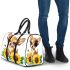 Cute chihuahua puppy with big eyes sitting next to sunflower 3d travel bag