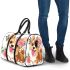 Cute corgi puppy with pink roses in her hair and butterflies 3d travel bag