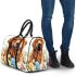 Cute golden retriever with easter eggs and white daisies 3d travel bag