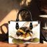 Cute little bee sitting on the flower small handbag