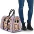 Cute owl cartoon surrounded in the style of stars and flowers 3d travel bag