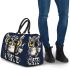 Cute owl with big yellow eyes holding a coffee cup 3d travel bag
