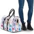 Cute owl with pink and blue flowers 3d travel bag
