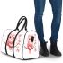 Cute pink owl holding a heart on a branch 3d travel bag