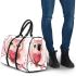 Cute pink owl holding a heart on a branch 3d travel bag