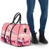 Cute pink owl sitting on top of a cute pastel car 3d travel bag