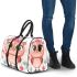 Cute pink owl with a bow on its head 3d travel bag