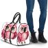 Cute pink owl with big eyes clipart 3d travel bag