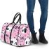 Cute pink pattern with hearts pandas and the word love 3d travel bag