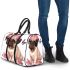 Cute pug puppy with pink roses and a butterfly 3d travel bag