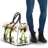 Cute watercolor cartoon frog with glasses and flowers 3d travel bag