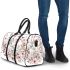 Cute white bunnies with pink flowers 3d travel bag