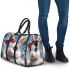 Cute white bunny with big blue eyes 3d travel bag