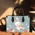 Cute white rabbit sitting on the swing small handbag